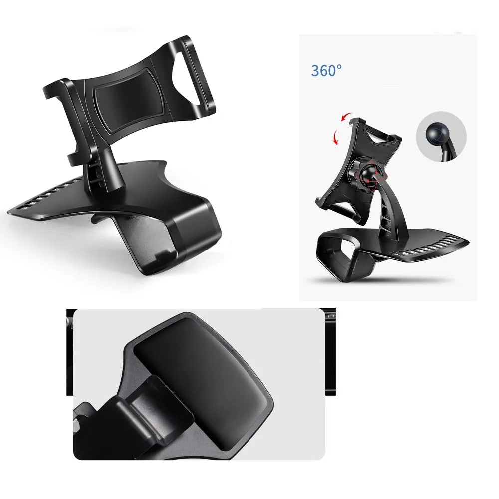 3 in 1 Car GPS Smartphone Holder: Dashboard / Visor Clamp   AC Grid Clip for Sharp Android One S3 - Black