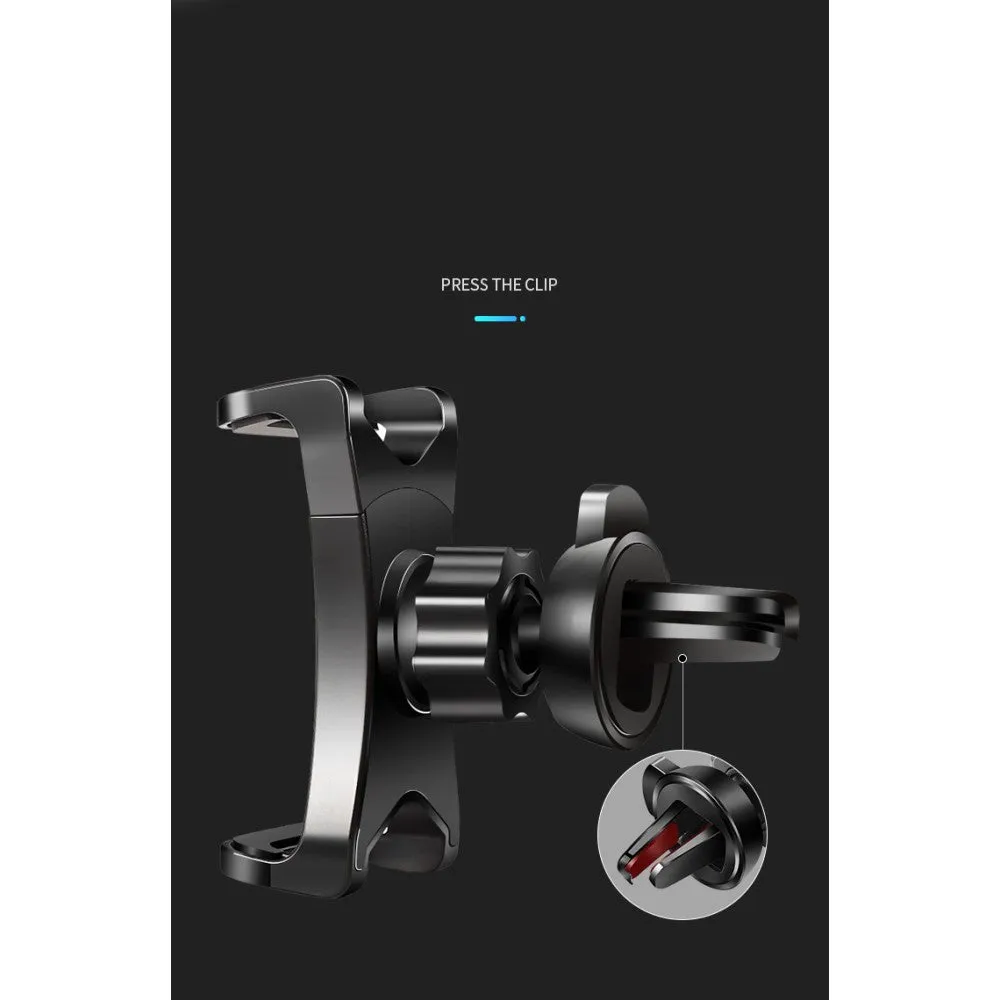 3 in 1 Car GPS Smartphone Holder: Dashboard / Visor Clamp   AC Grid Clip for Sharp Android One S3 - Black