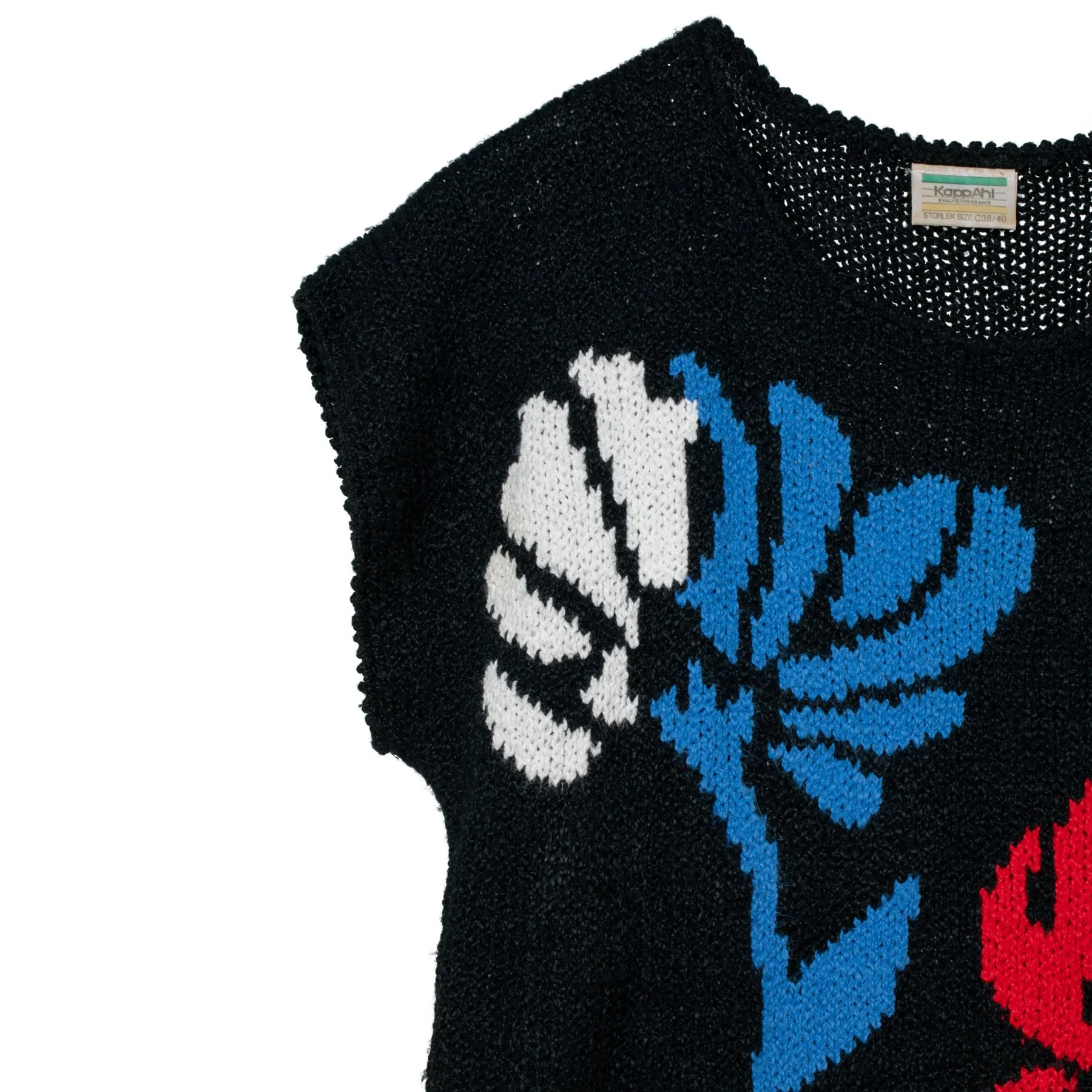 70s Handspun Floral French Sleeve Sweater