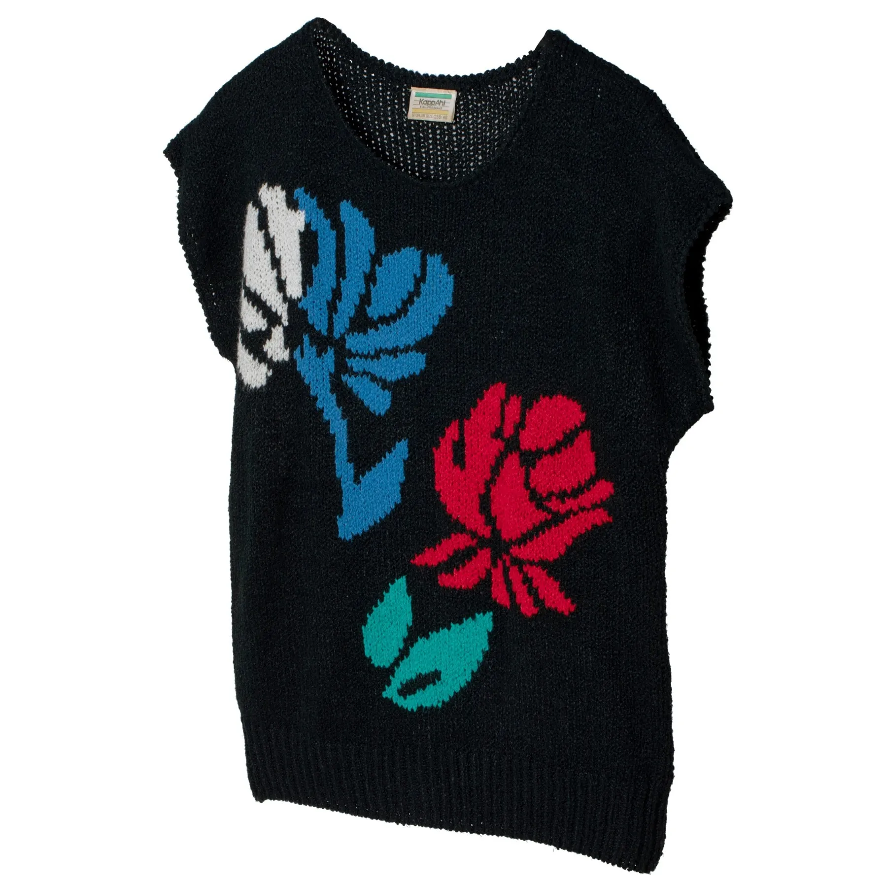 70s Handspun Floral French Sleeve Sweater