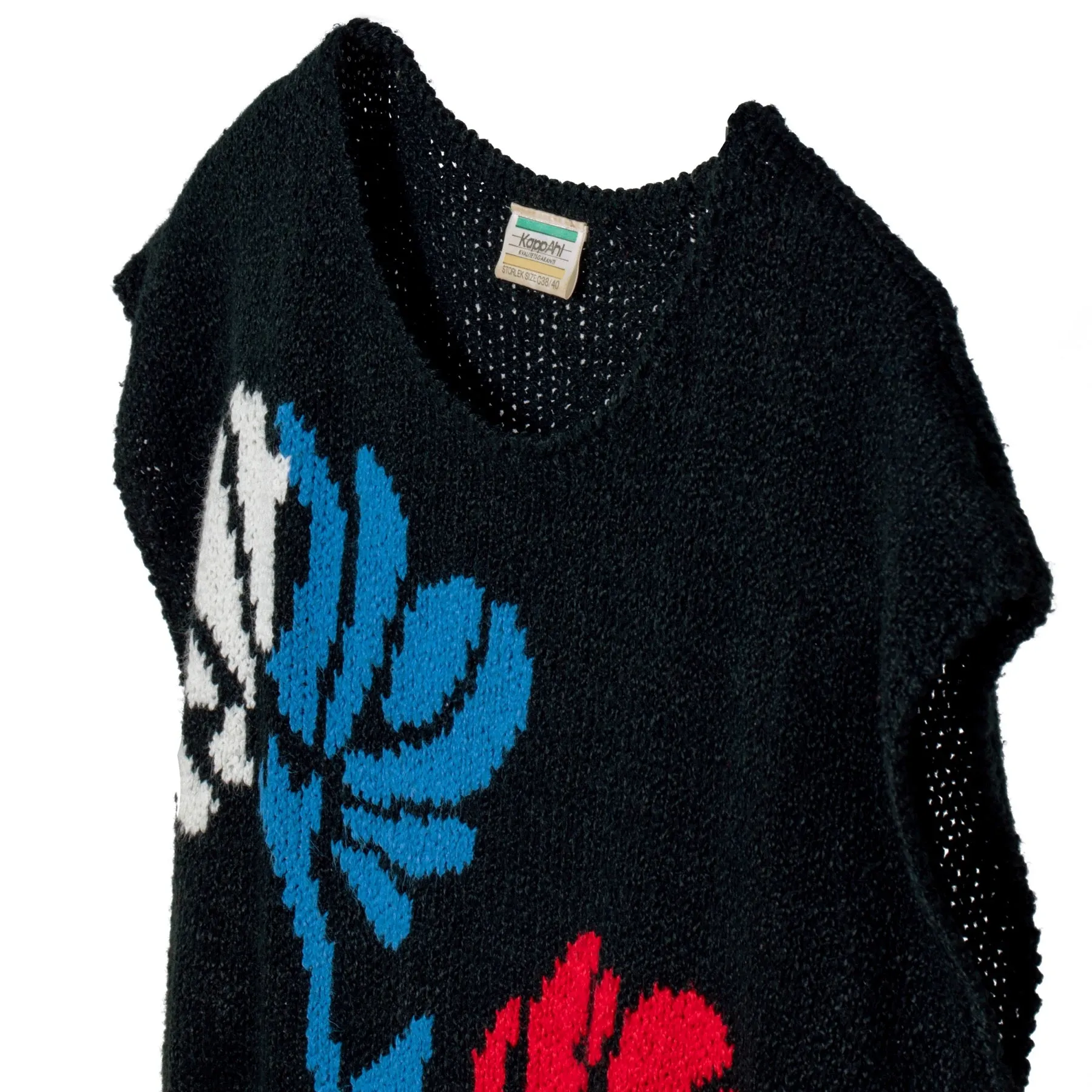70s Handspun Floral French Sleeve Sweater
