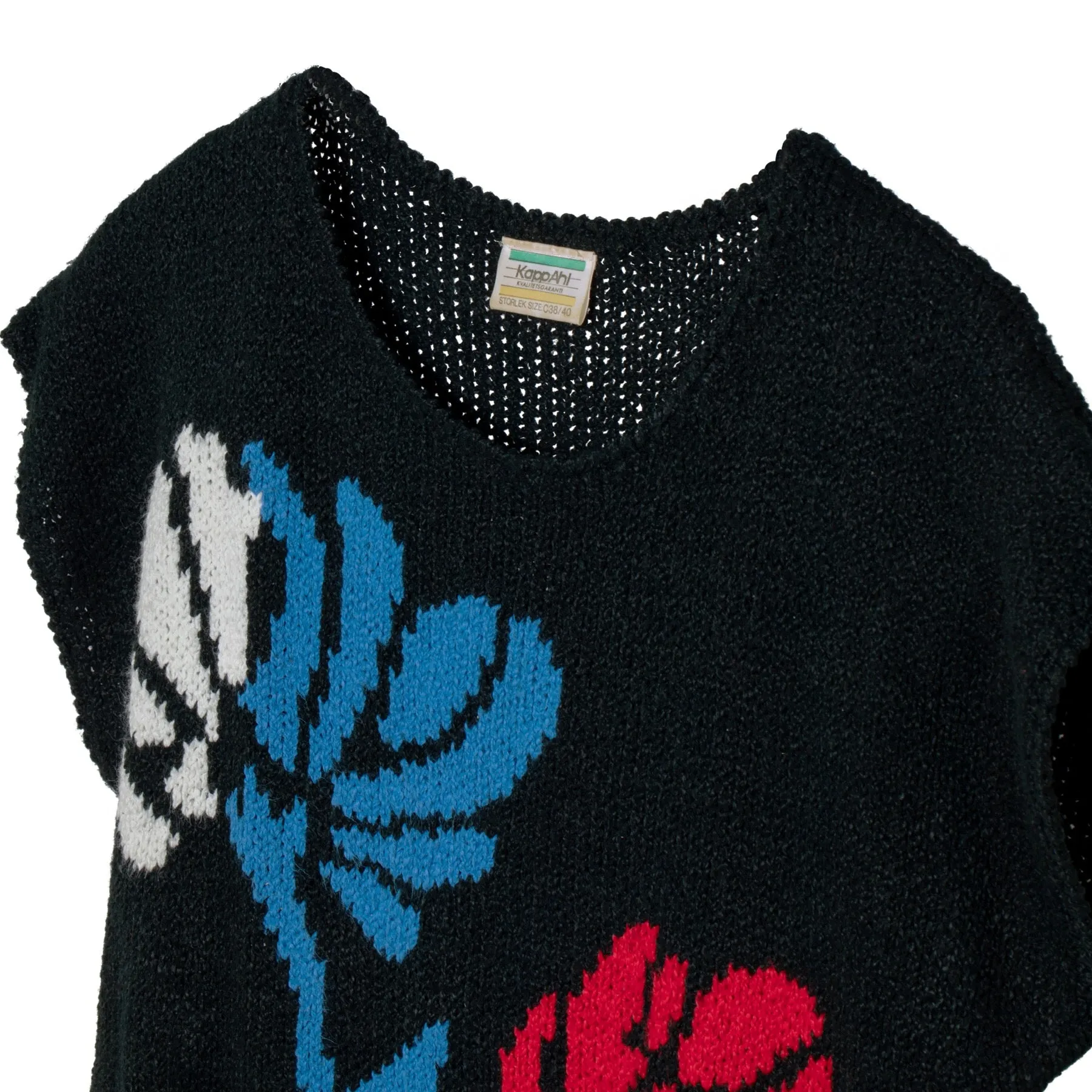 70s Handspun Floral French Sleeve Sweater