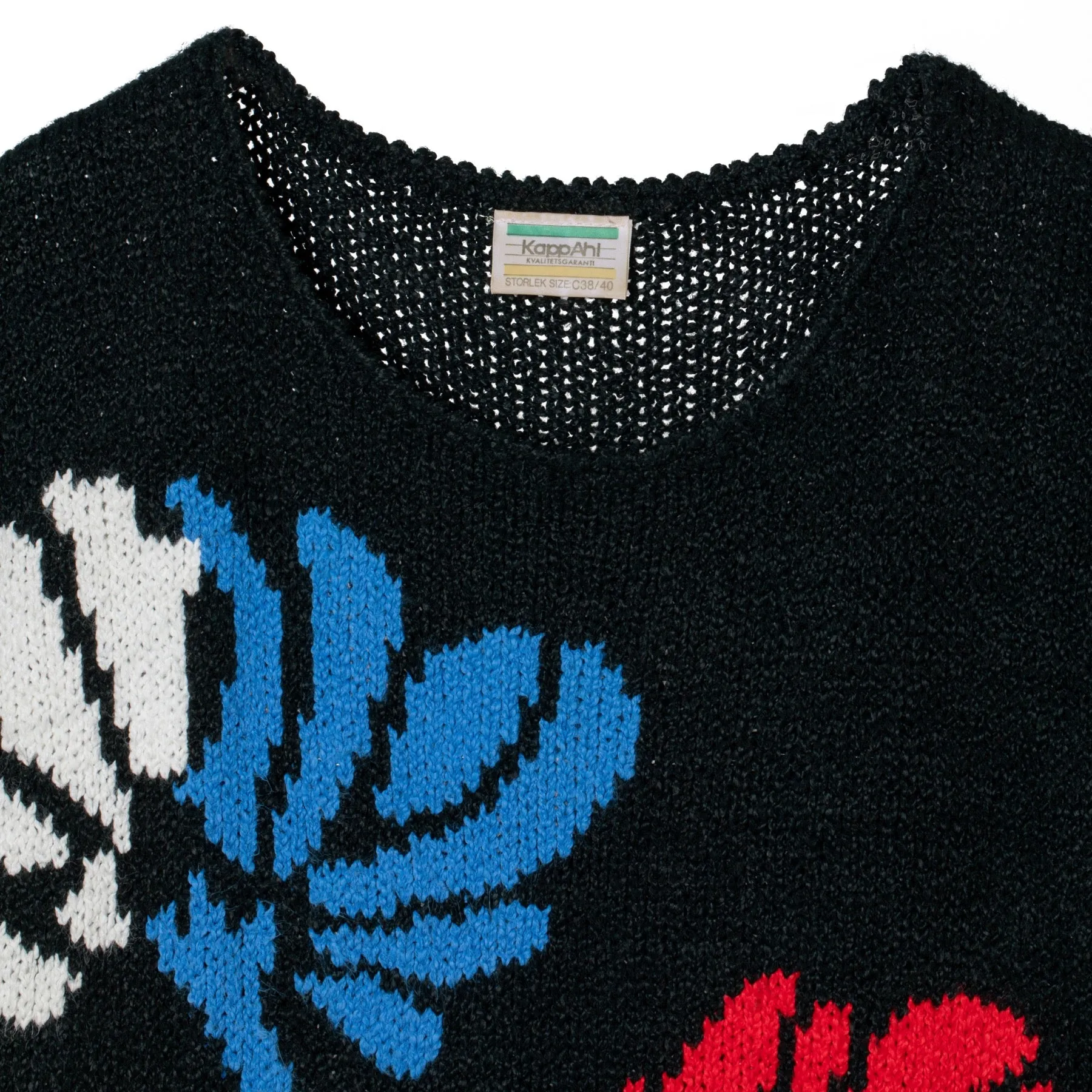 70s Handspun Floral French Sleeve Sweater
