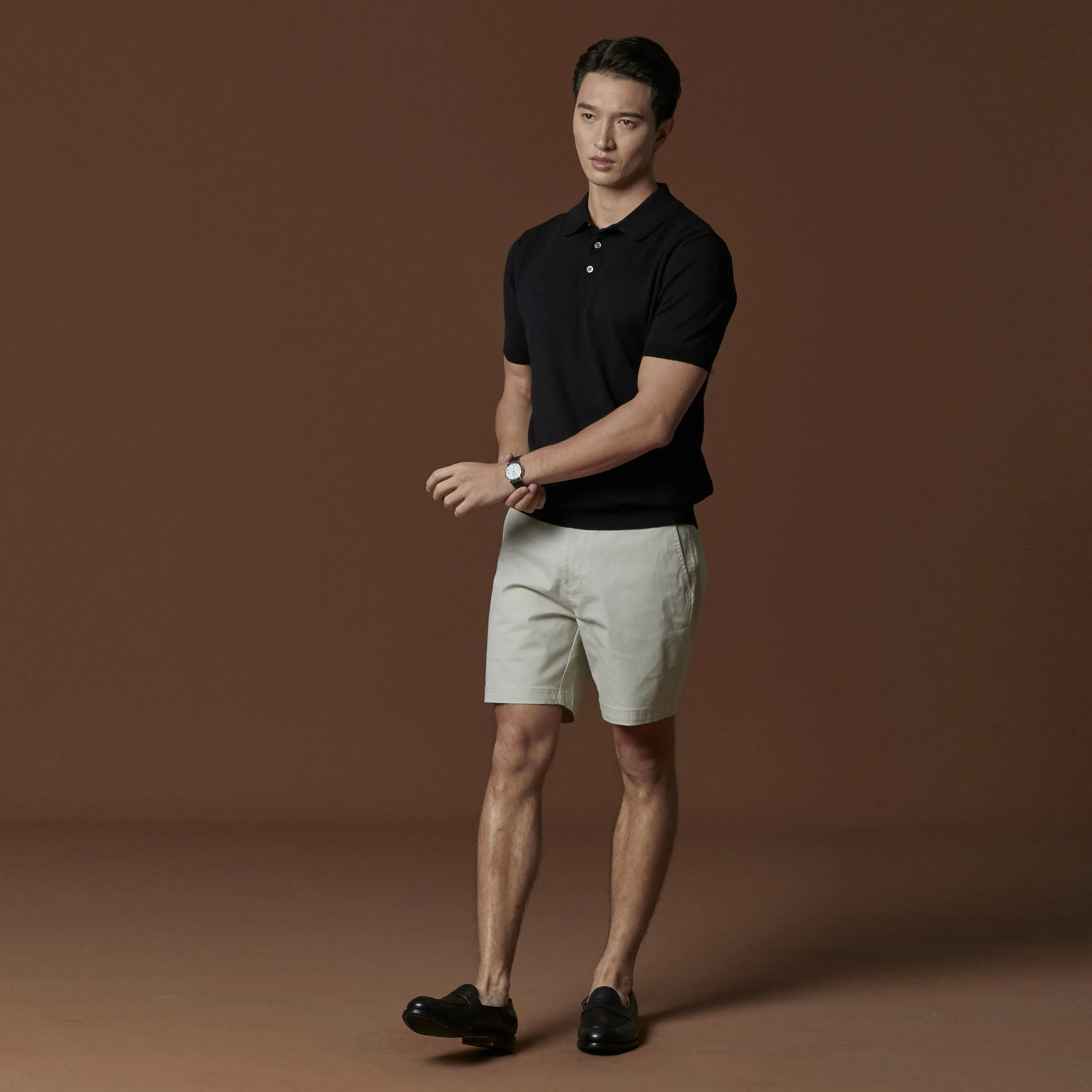 ASHTON KNIT POLO - BLACK