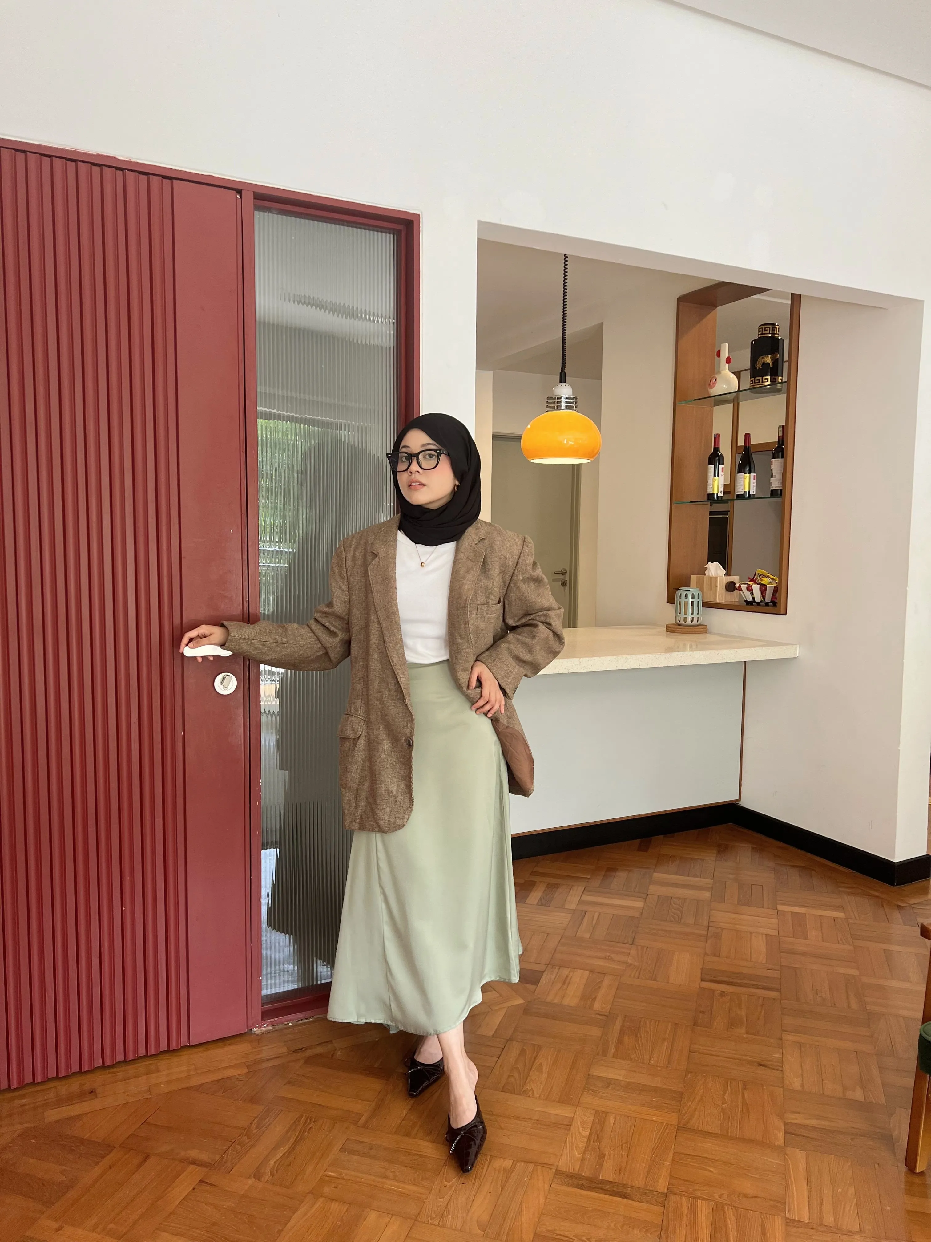 Asymmetrical Skirt in Jade