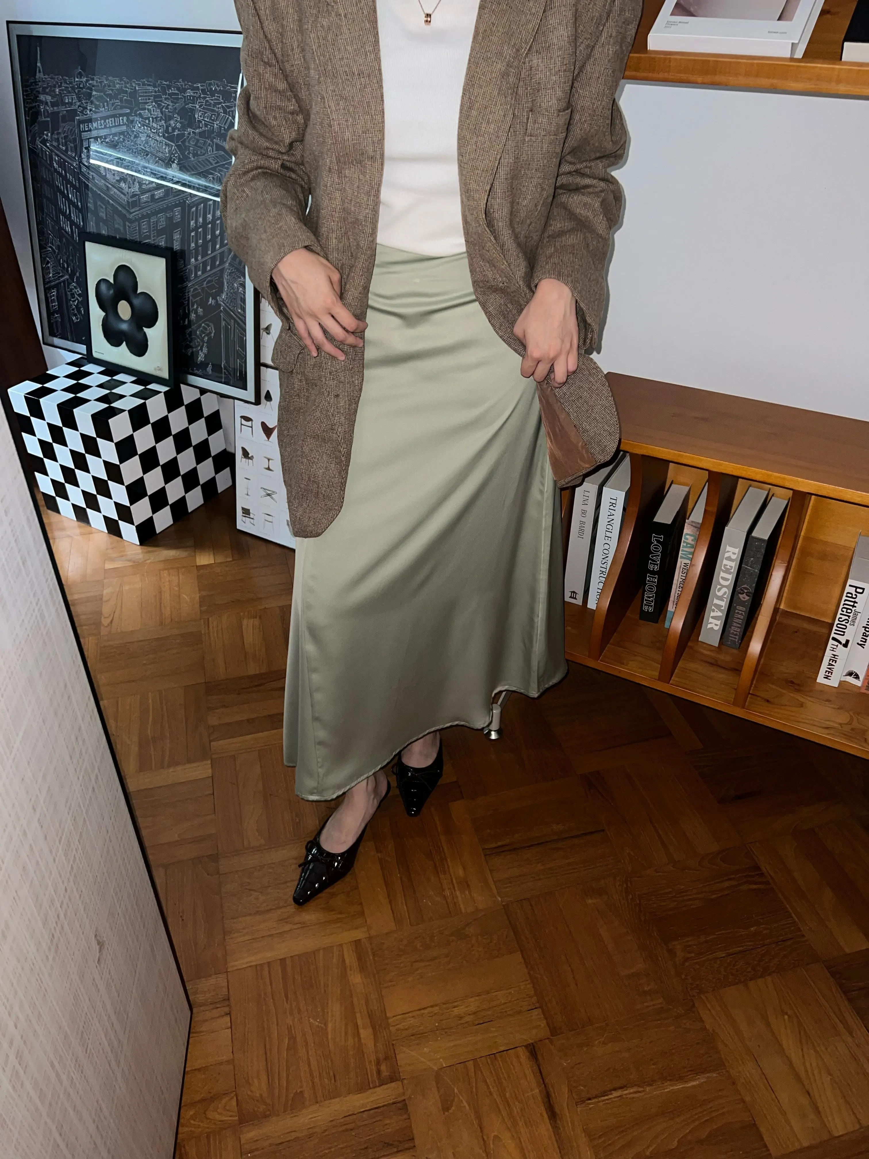 Asymmetrical Skirt in Jade