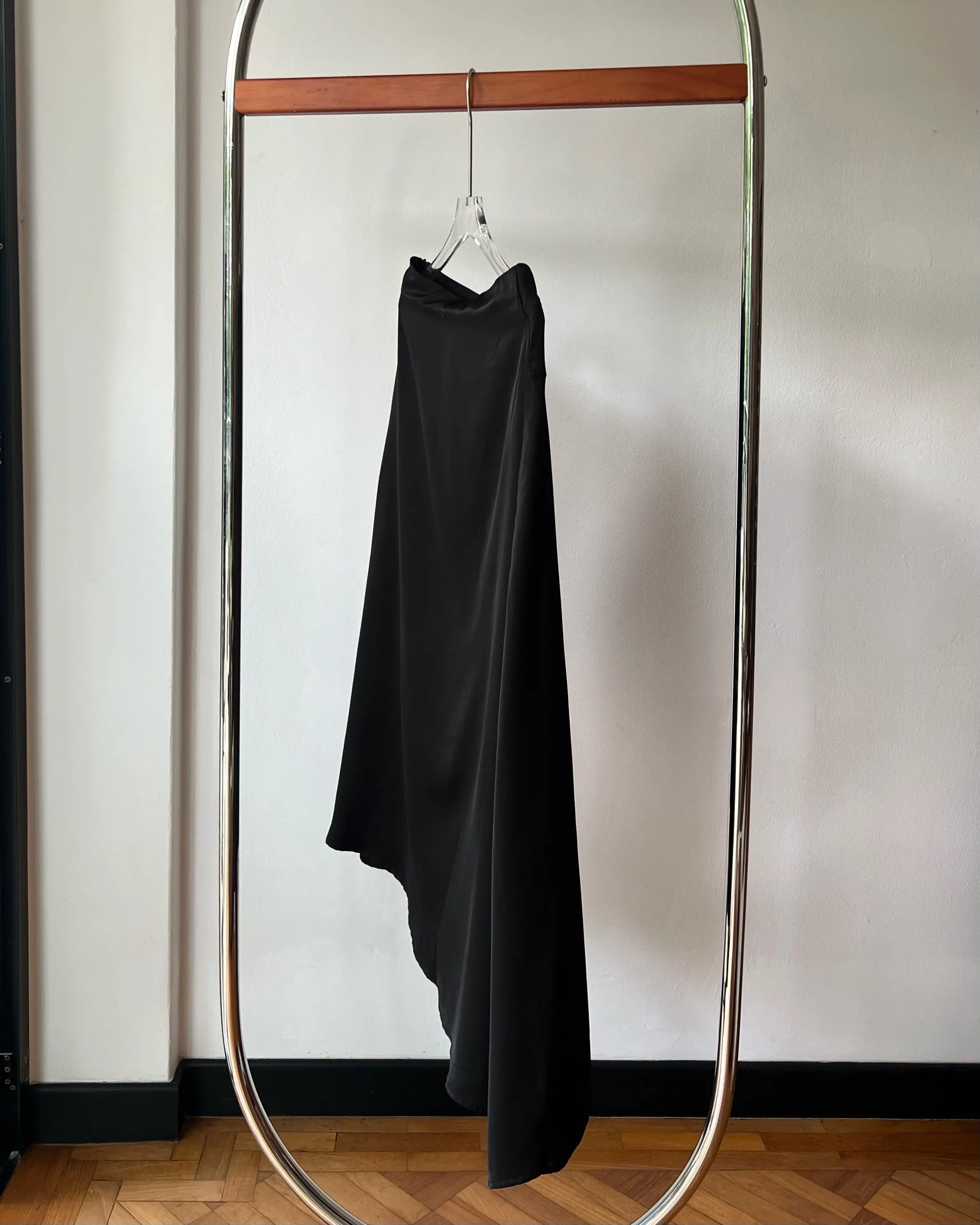 Asymmetrical Skirt in Midnight Black