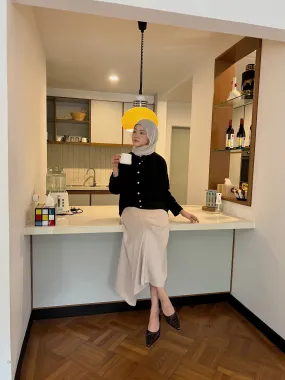Asymmetrical Skirt in Pearl