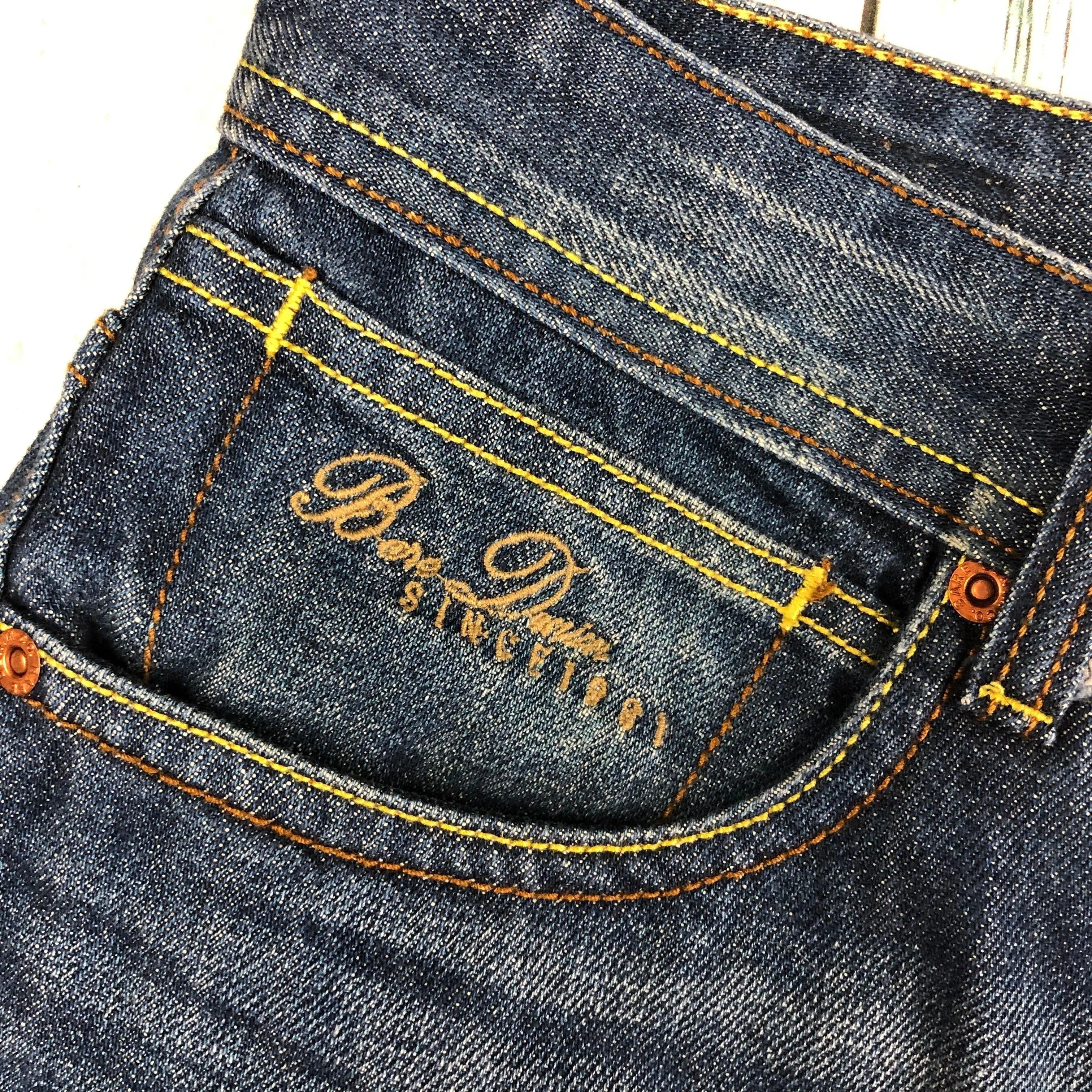 Bare Denim 'BD909' Mens Mid Waist Straight Fit Jeans - Size 34
