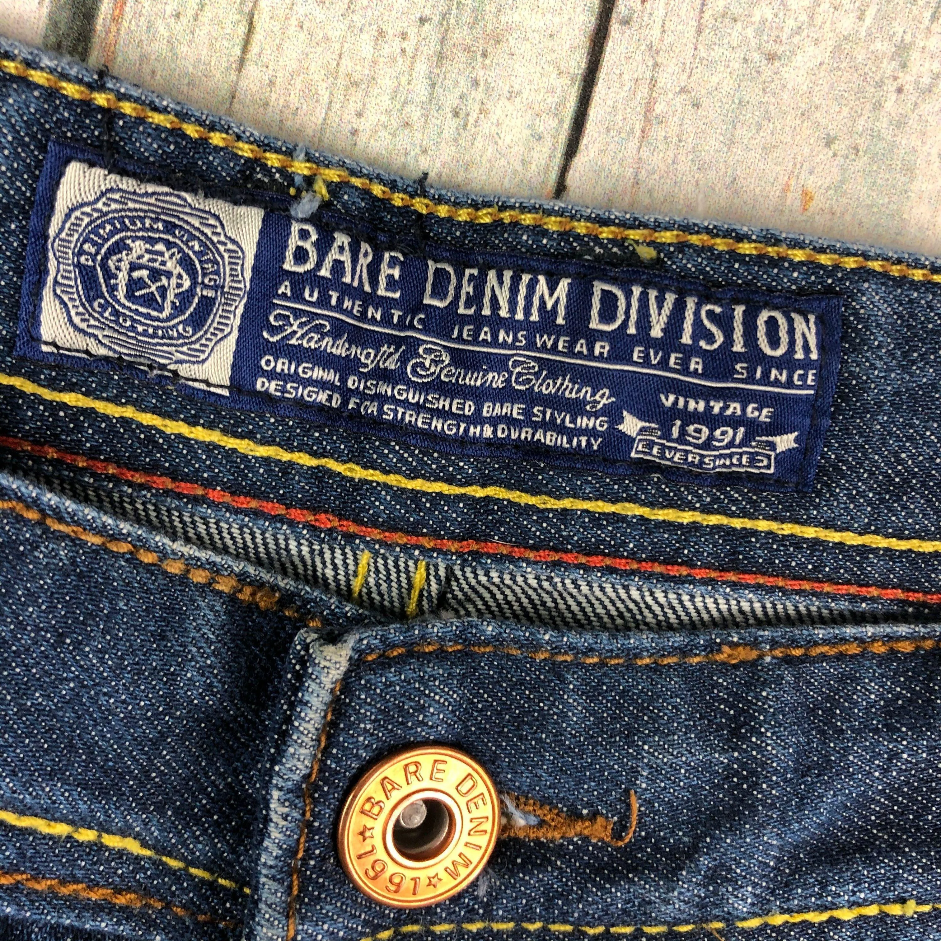 Bare Denim 'BD909' Mens Mid Waist Straight Fit Jeans - Size 34