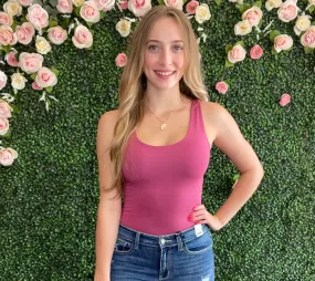 Basic Scoop Neck Tank-Berry Smoothie