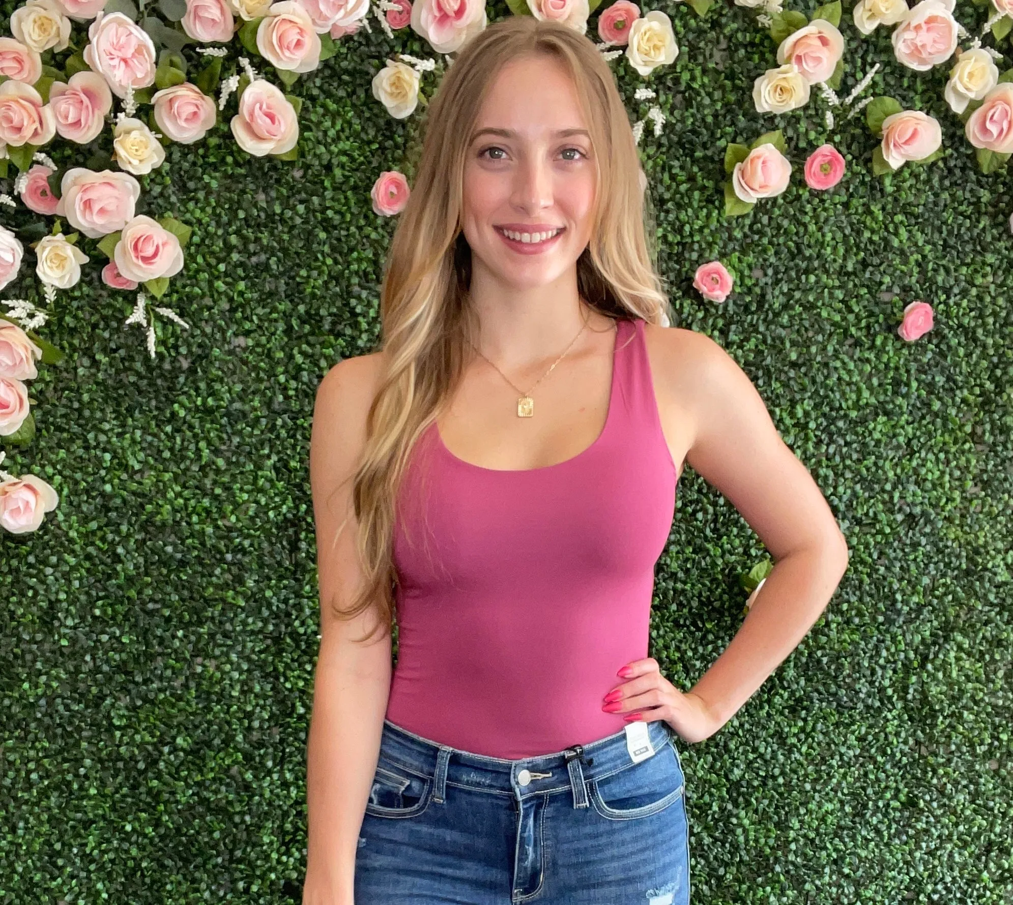 Basic Scoop Neck Tank-Berry Smoothie