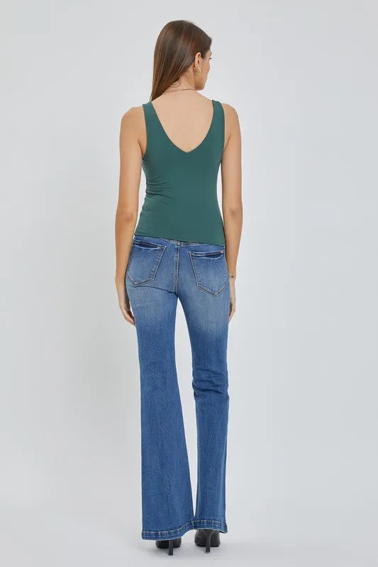 Basic V-Neck Tank-Leaf