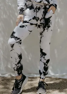 Black & White Premium Tie Dye Pocket Joggers CLEARANCE FINAL SALE