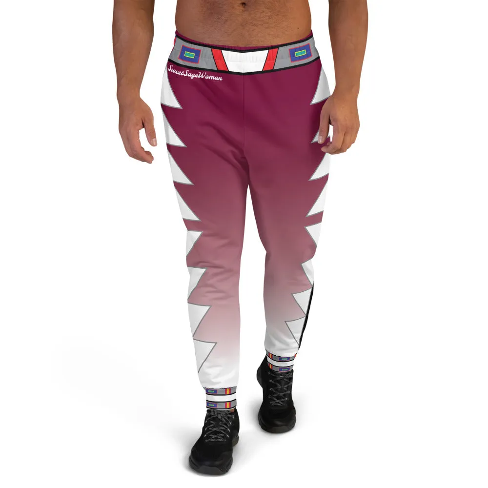 Centered Maroon Fade Men's Joggers
