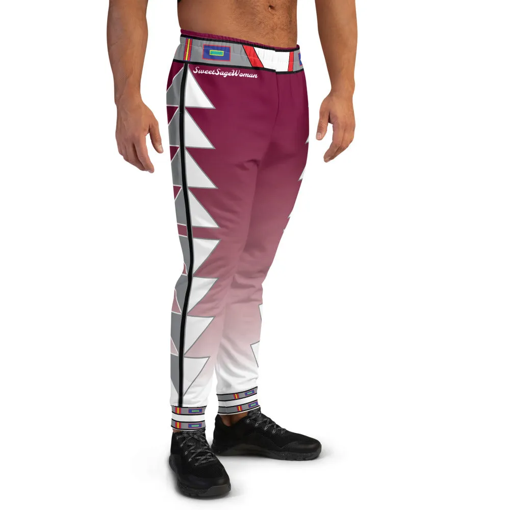 Centered Maroon Fade Men's Joggers