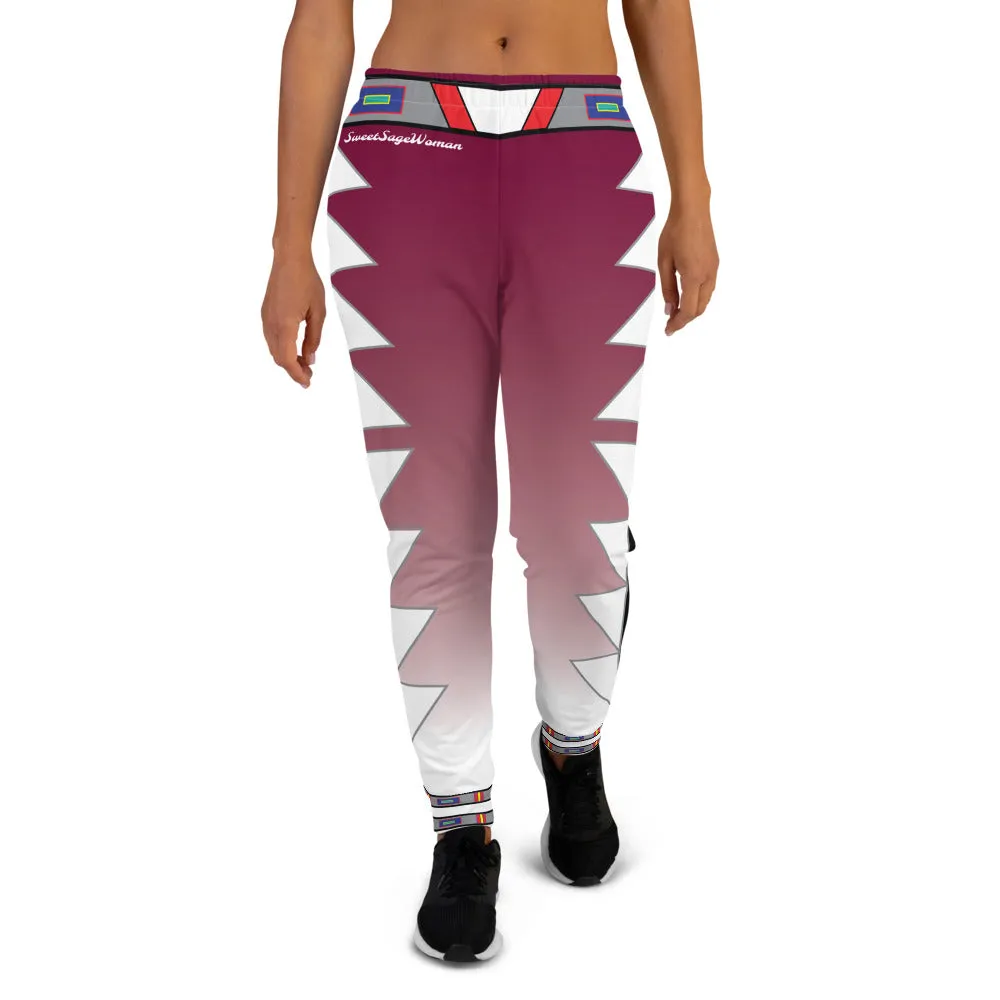 Centered Maroon Fade Women's Joggers
