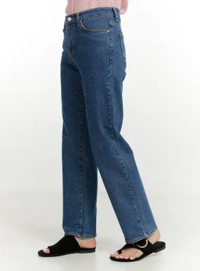 Classic Straight Leg Denim Jeans OU419