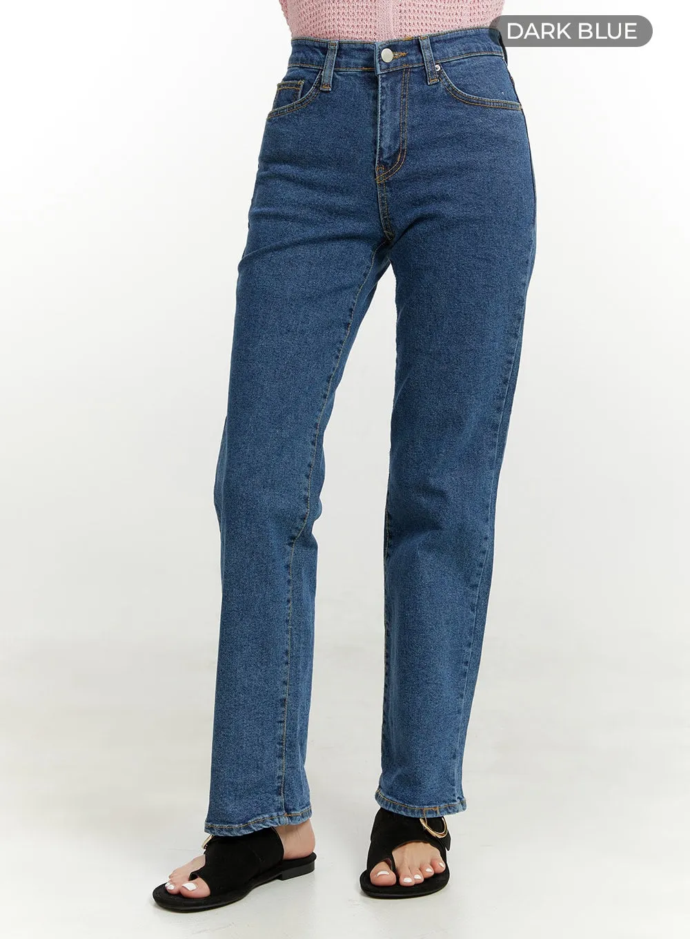 Classic Straight Leg Denim Jeans OU419