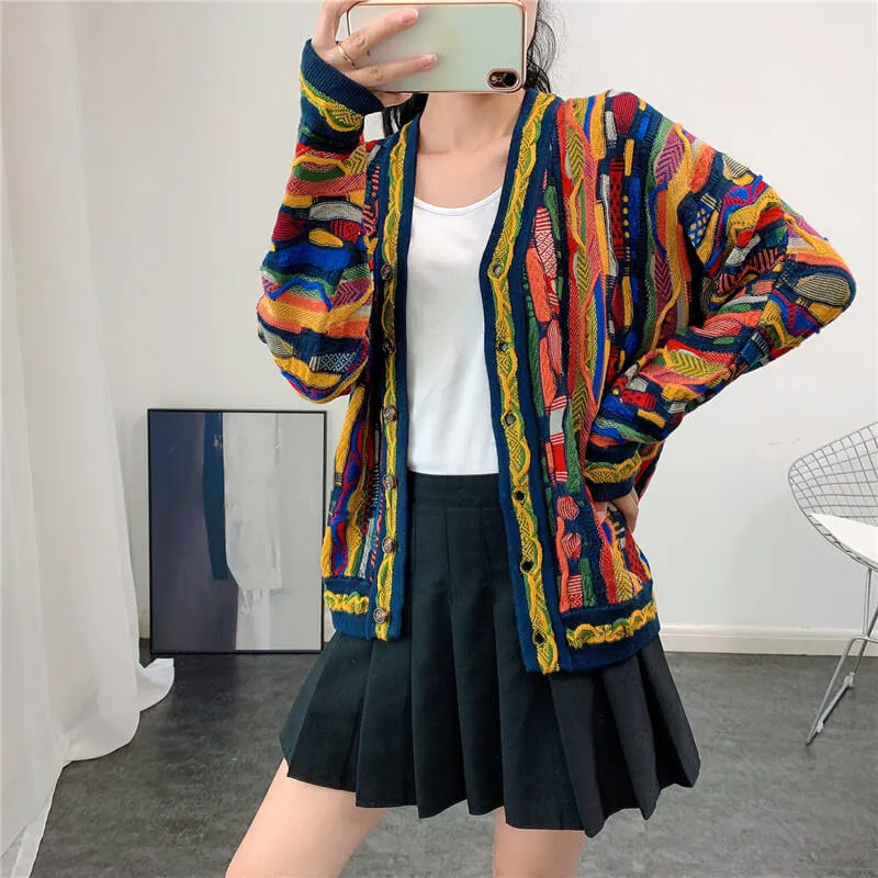 Coogi Cardigan Retro Core Aesthetic