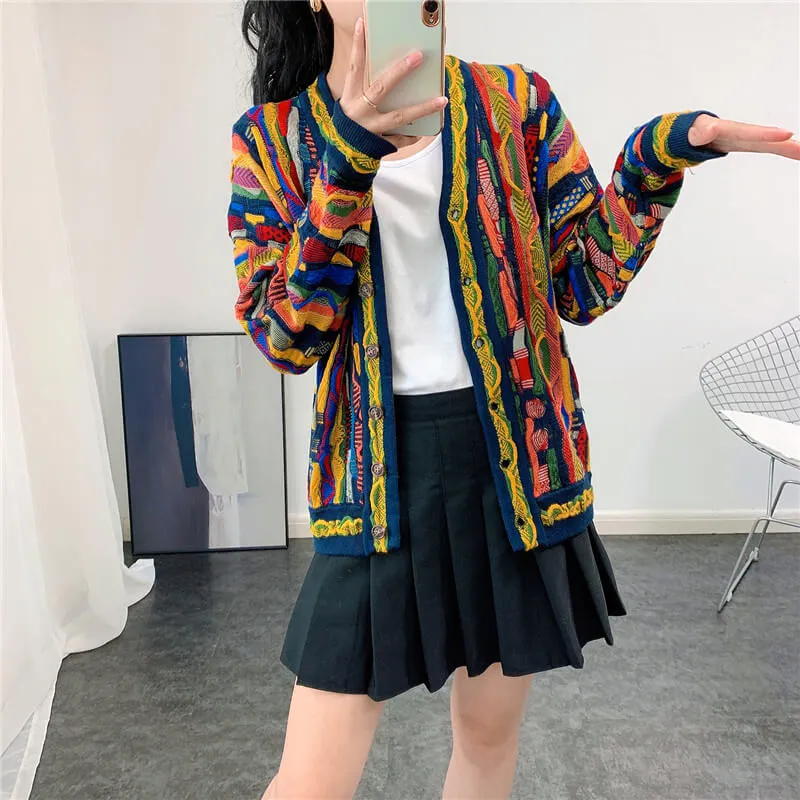 Coogi Cardigan Retro Core Aesthetic