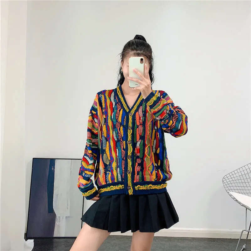 Coogi Cardigan Retro Core Aesthetic