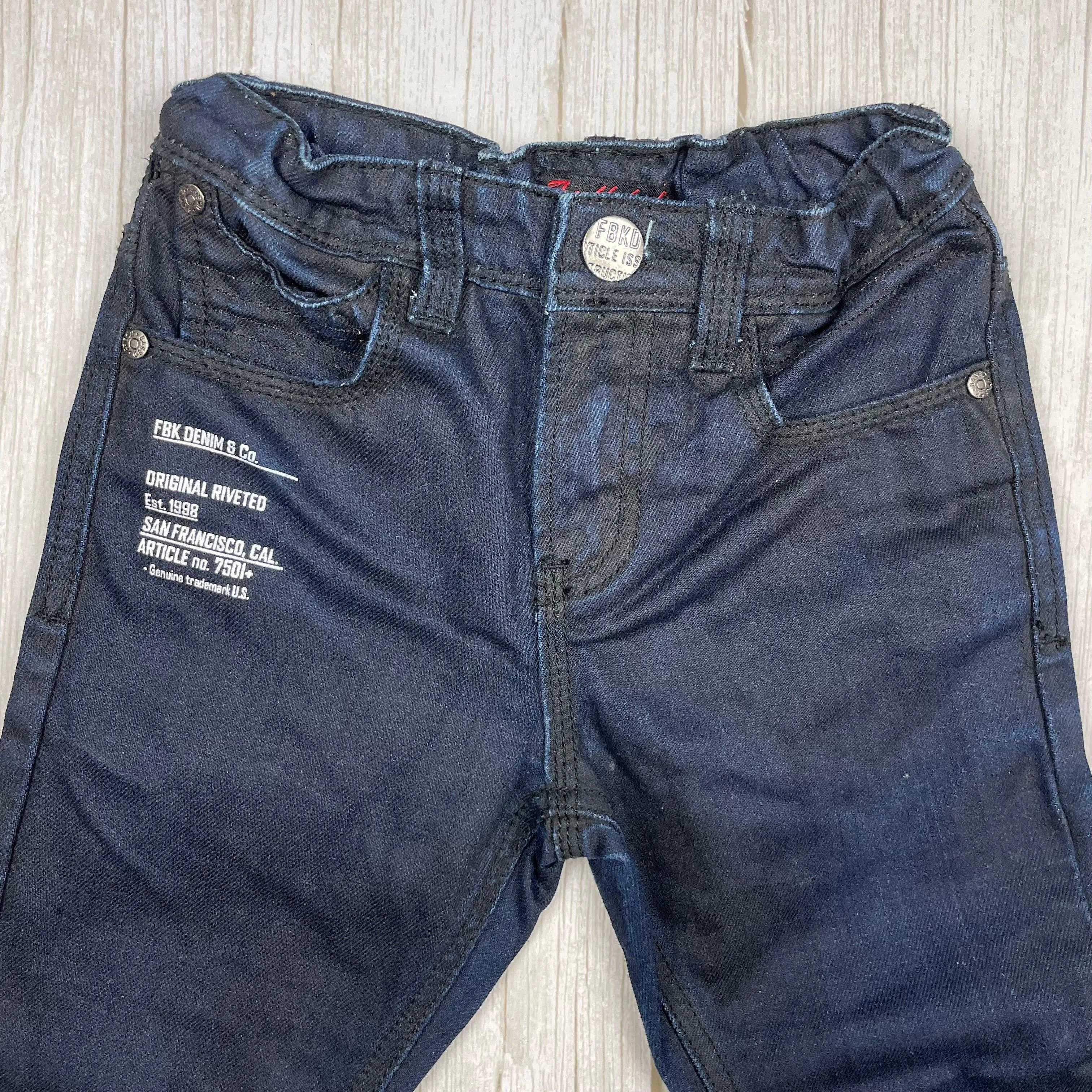 Fresh Baked Slim Straight Boys Logo Jeans - Size 5