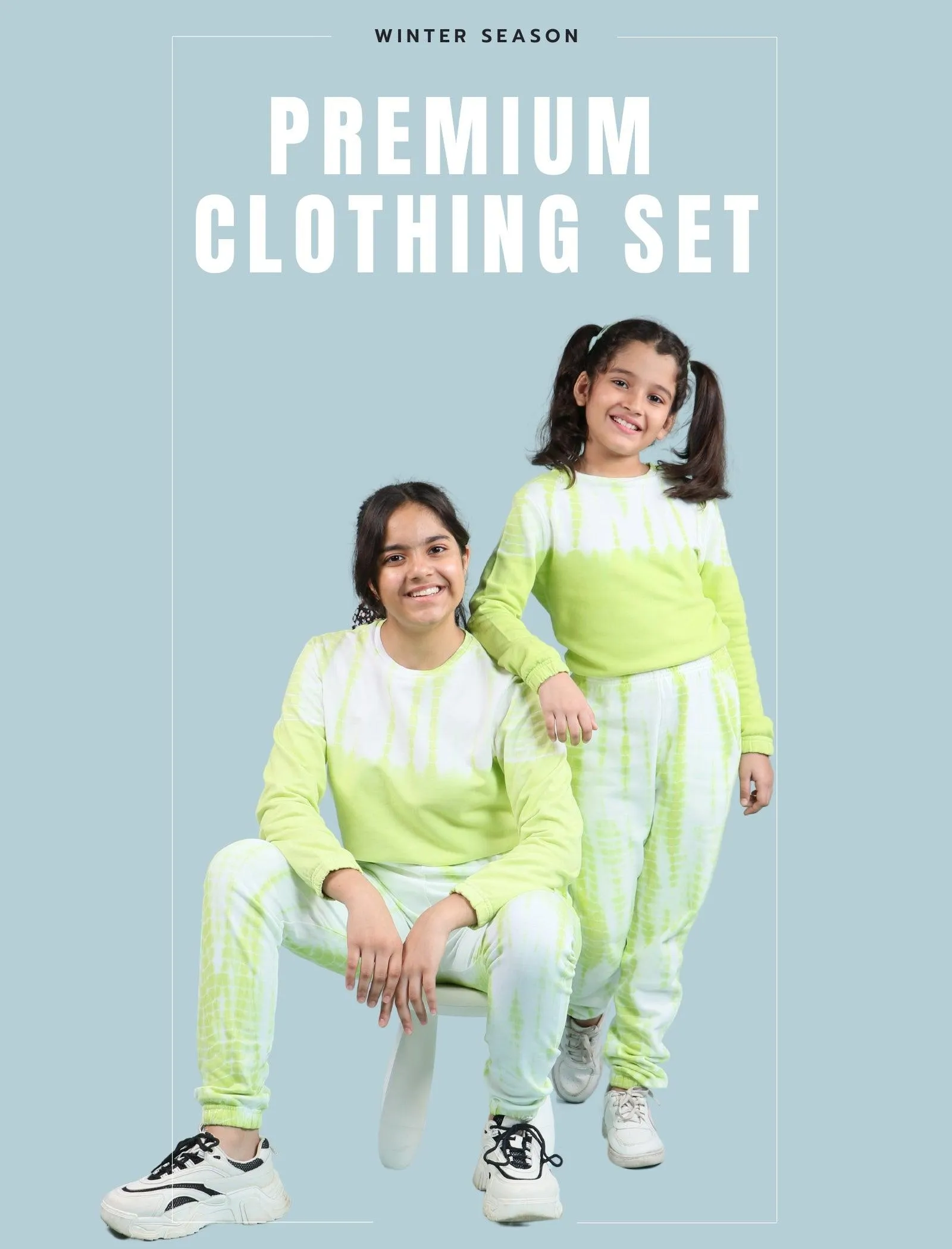 Fresh Style Tie Dye Jogger Set (Citrus Green)