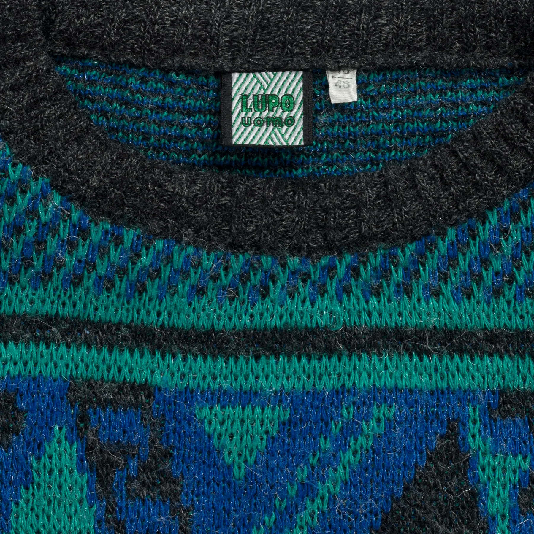 Jacquard Melange Yarn Drop Shoulder Jumper