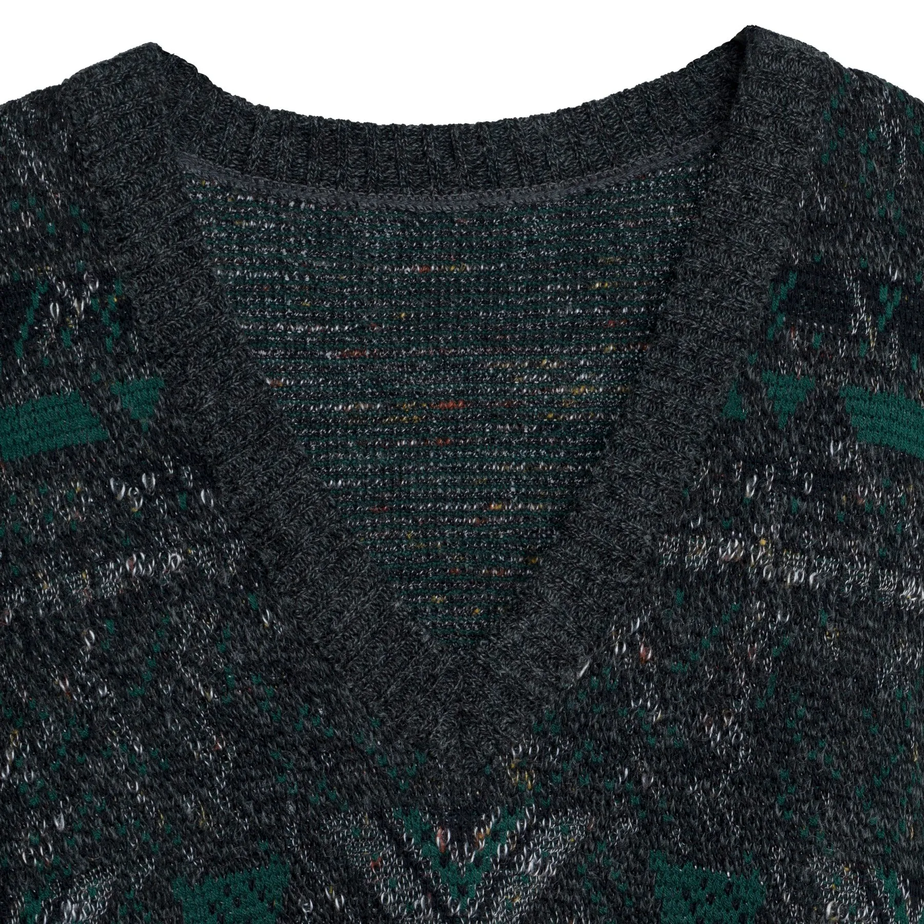 Jacquard Schurwolle Single Knit V-Neck Vest