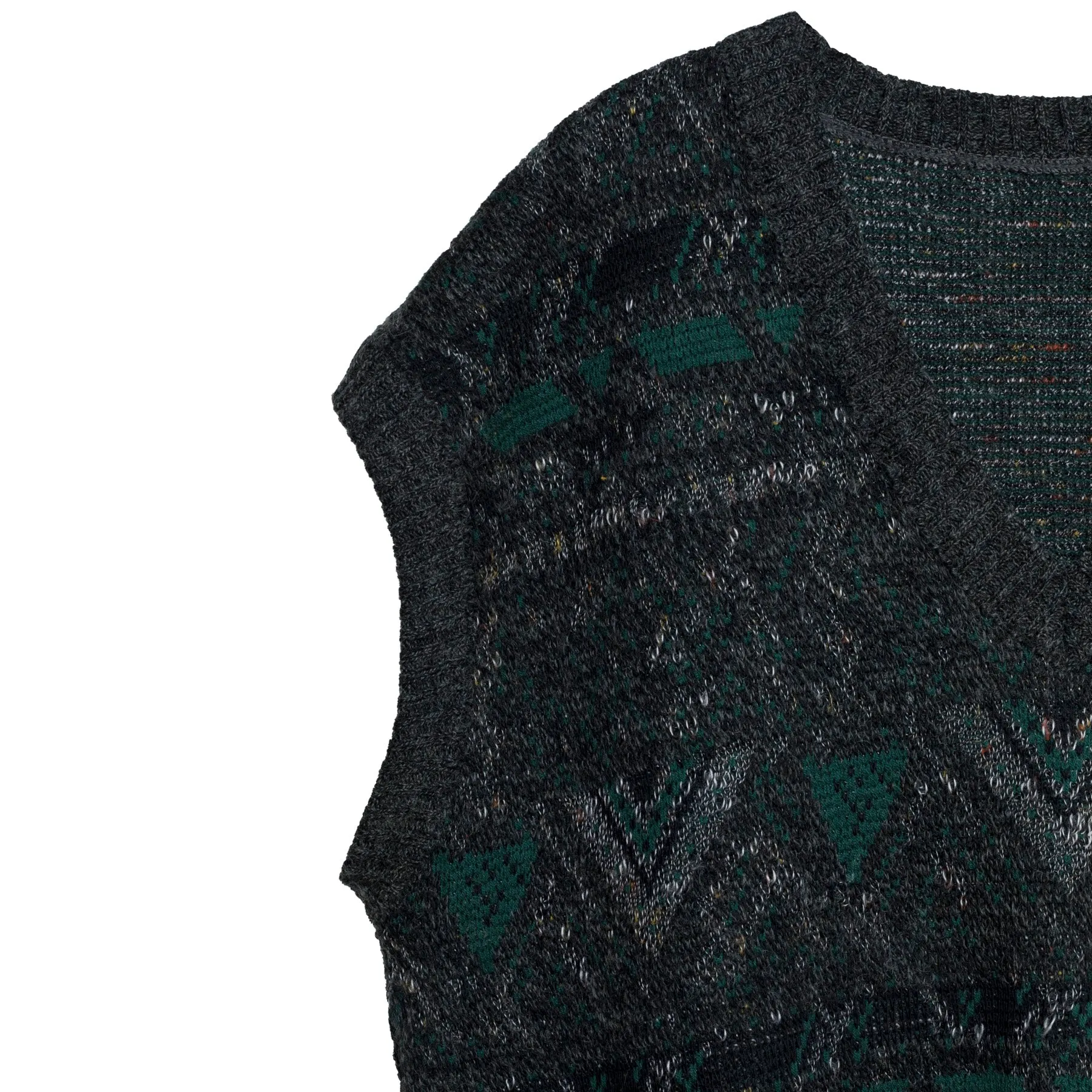 Jacquard Schurwolle Single Knit V-Neck Vest