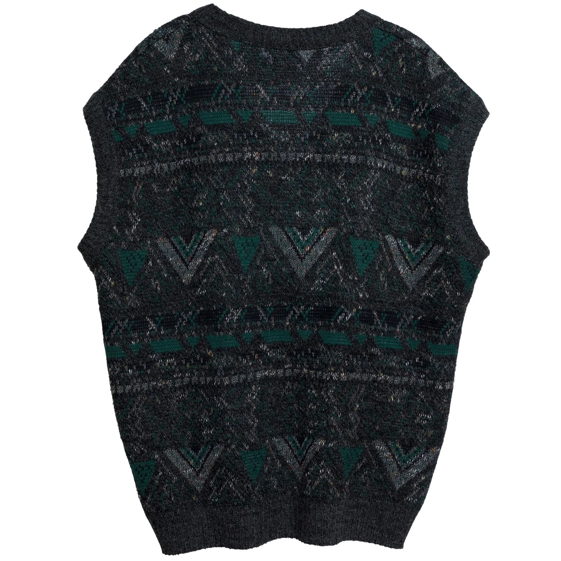 Jacquard Schurwolle Single Knit V-Neck Vest