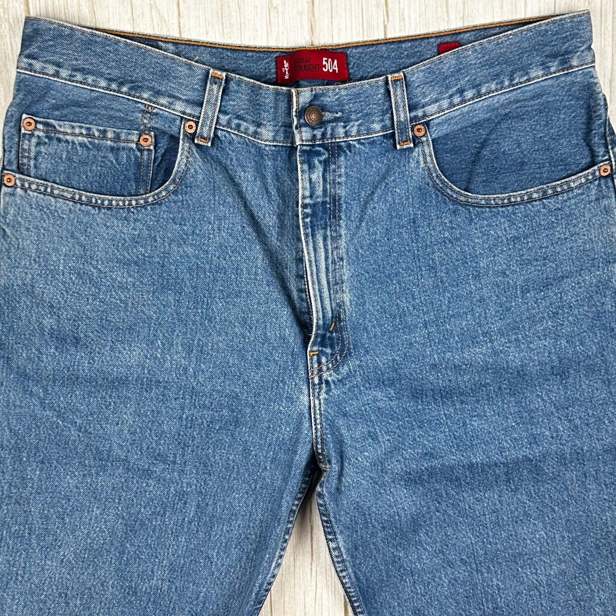 Levis Classic 504 Mens Regular Straight Jeans - Size 38