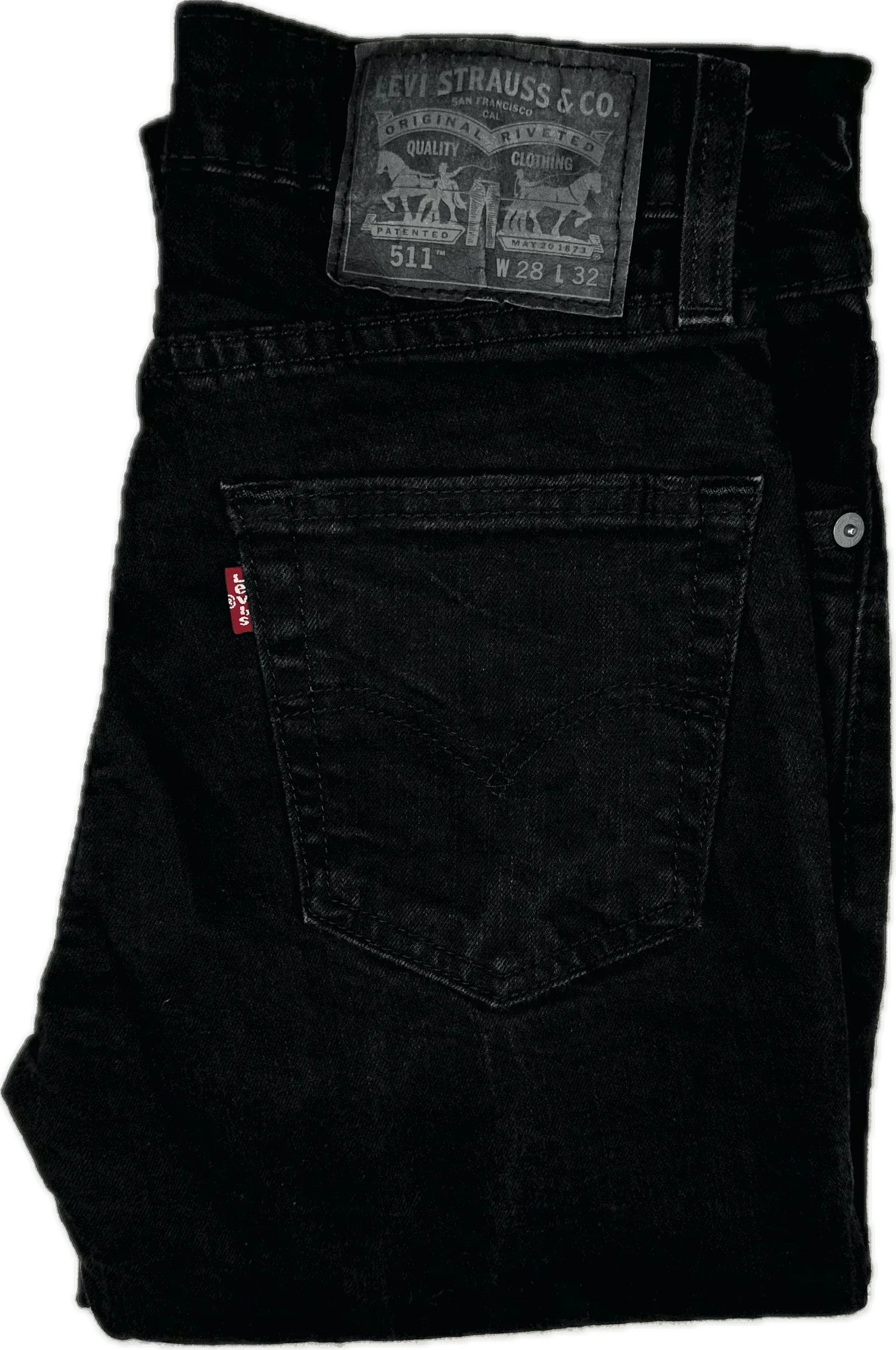 Levis Slim Straight 511 Men's Black Jeans - Size 28/32