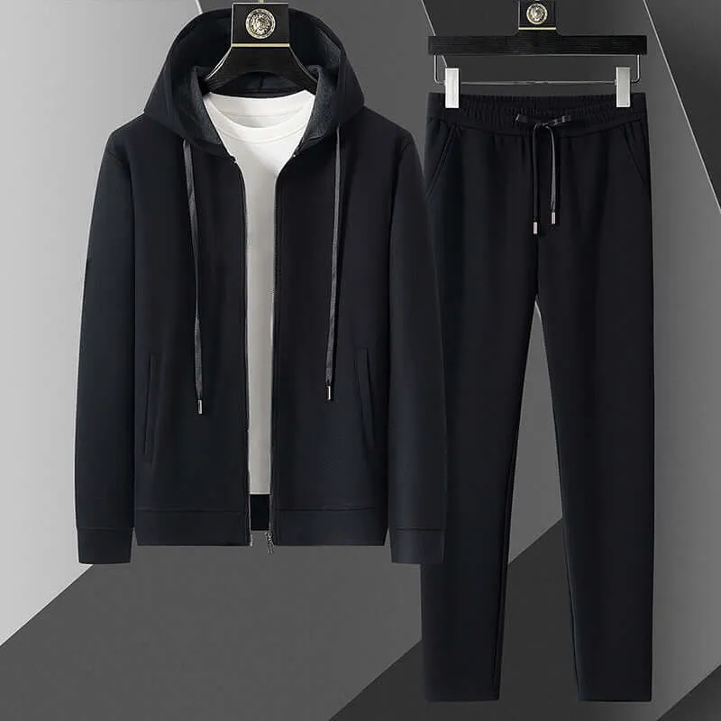 Men's Slim Fit Hoodie & Joggers Set: Comfortable Cotton Blend Activewear