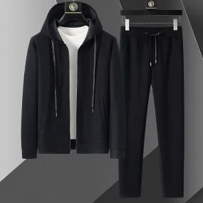 Men's Slim Fit Hoodie & Joggers Set: Cotton Blend Activewear
