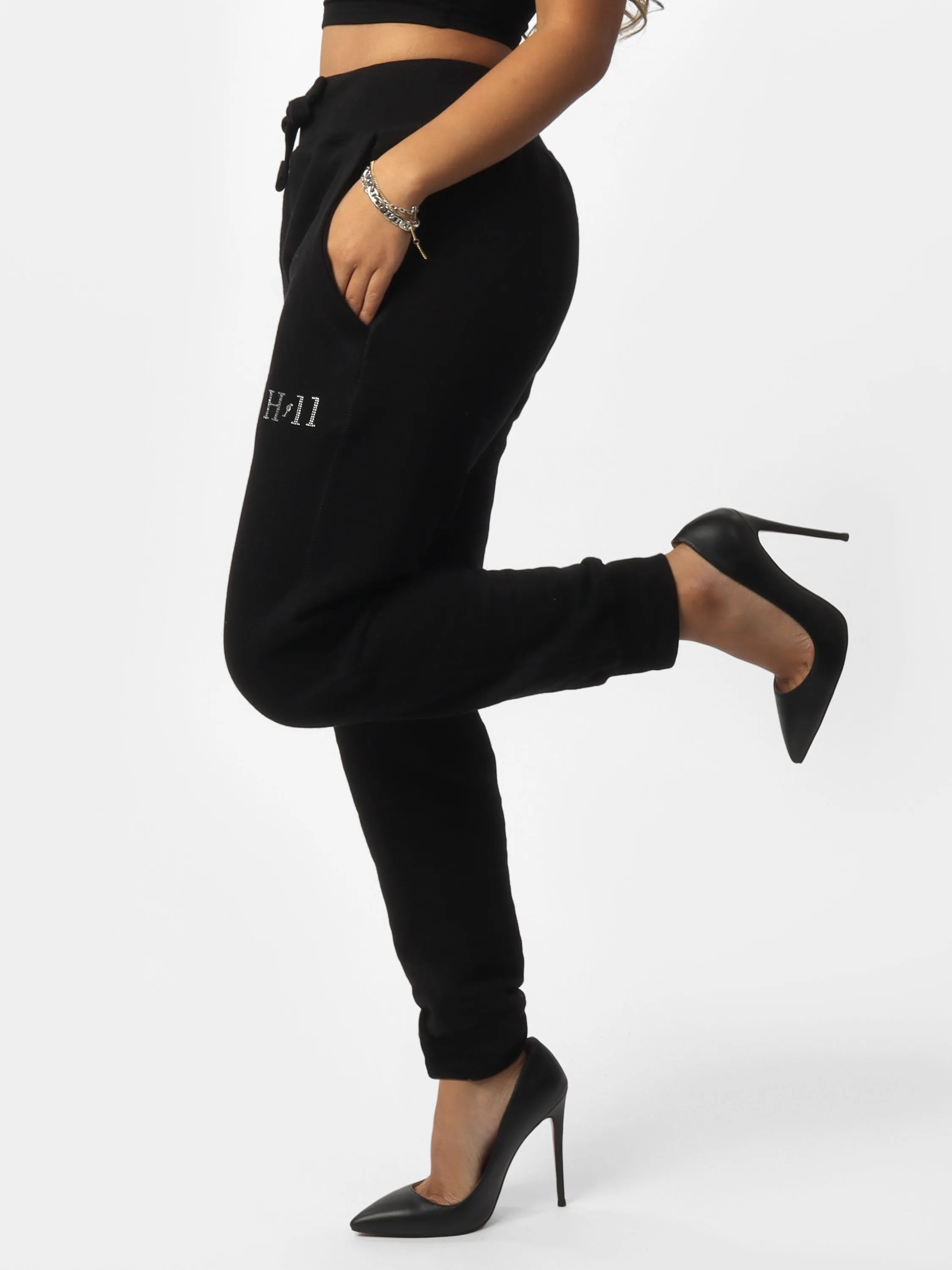 Mini HOF11 Bedazzled Black Joggers