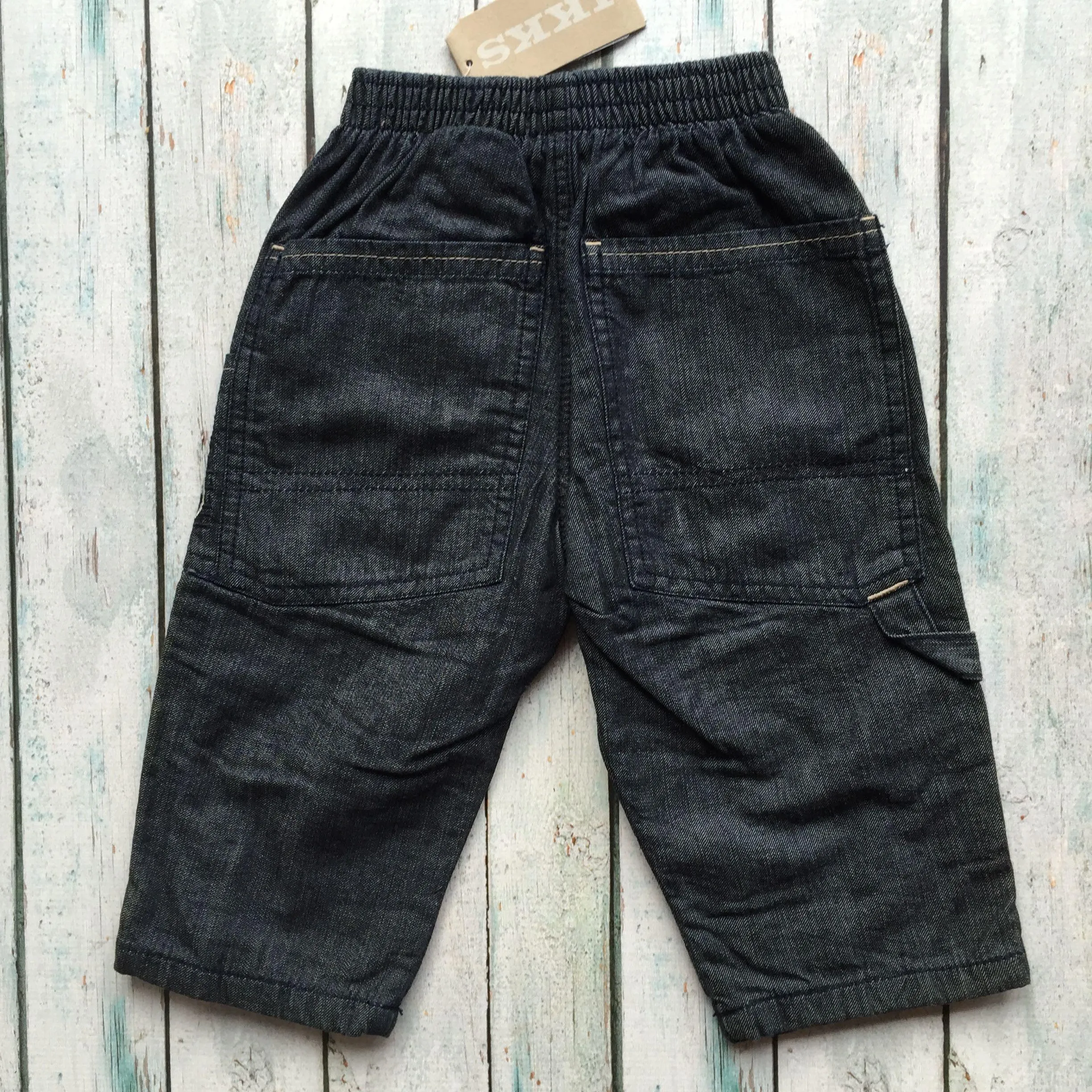 NWT - Made in France IKKS Lined Pull on Boys Jeans - Size 12M