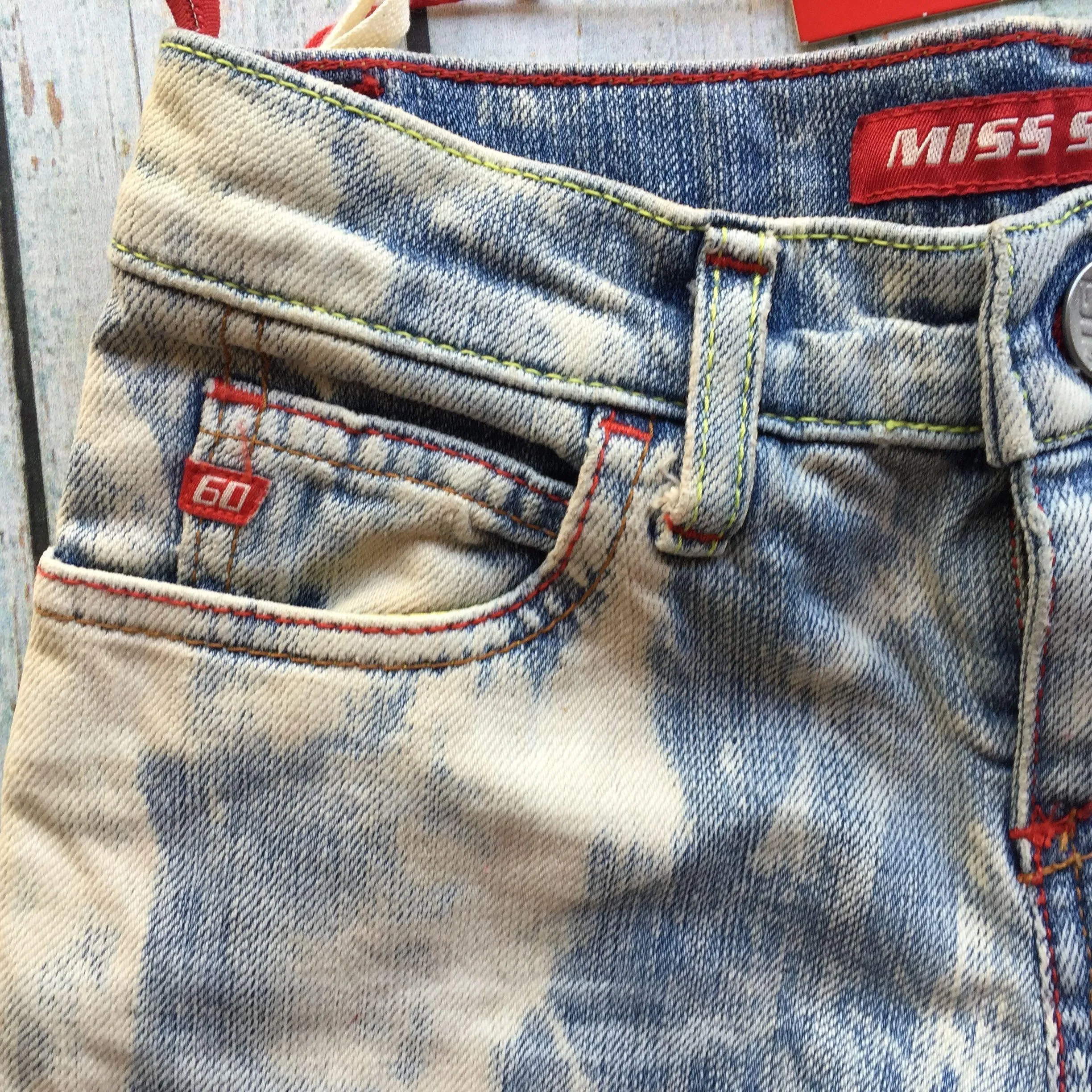 NWT - Miss Sixty Y2K Bleach Paint Girls Jeans - Size 8Y