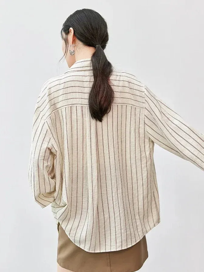 Vera | Women's Striped Linen Shirt Casual Blouses